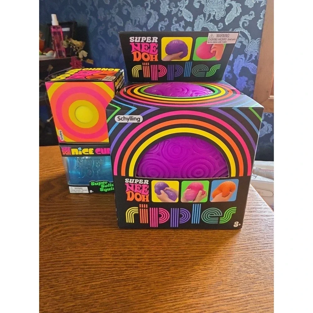 Super‎ Nee Doh Ripple, Nice Cube & Color change Lot of 3  -Blue,Yellow ,purple